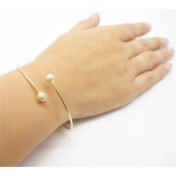 Bracciale rigido con sfere diamantate