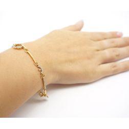 Bracciale semirigido fiore e luna