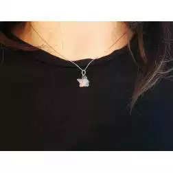 Ciondolo Medaglia Angioletto oro bianco Piccolo