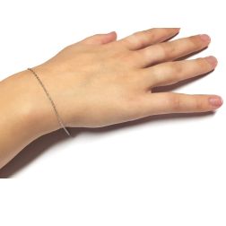 Bracciale Singapore oro bianco foto indossata