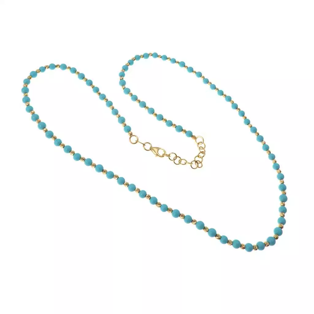 Collana Girocollo sfere turchese