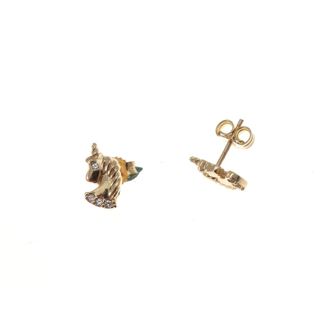 Orecchini unicorno oro giallo