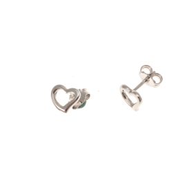 Orecchini cuore forato oro bianco