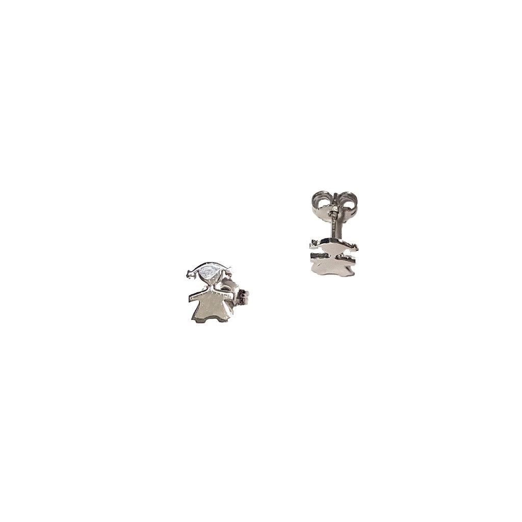 baby-girl earrings in 18kt white gold
