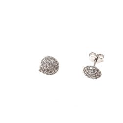 Round earrings in white gold