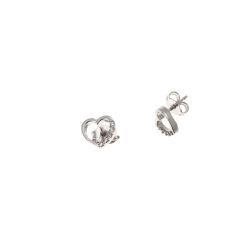 Heart shaped earrings white gold