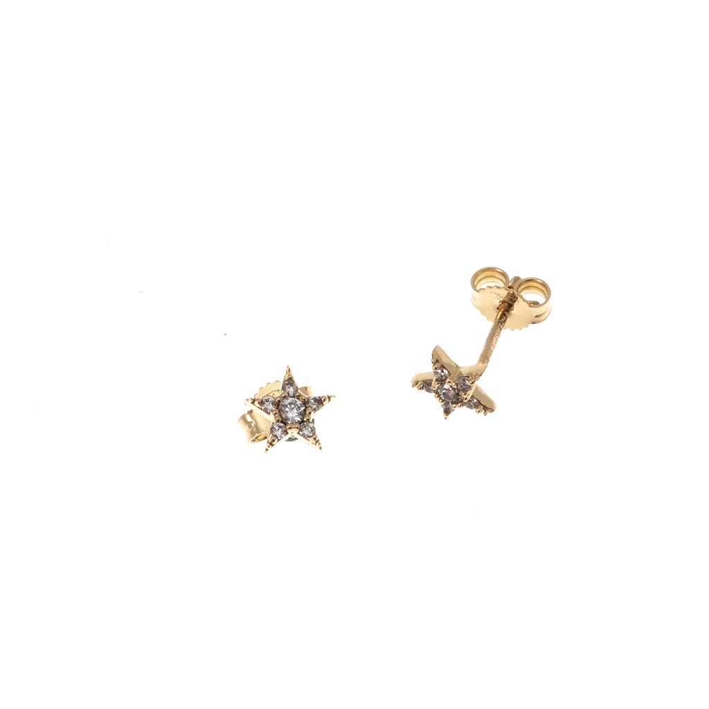 Little star earrings in 18k yellow gold