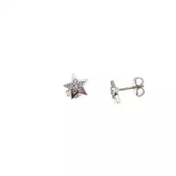 Orecchini stella in oro bianco con zirconi