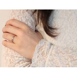 Photo of worn Comfortable Wedding Band Rose Gold UNOAERRE 3 mm