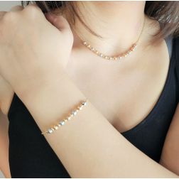 Collana a catena centro sfere tre colori
