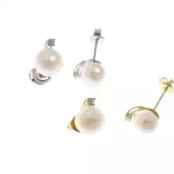 Orecchino Perla con zircone