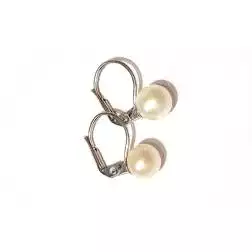 Orecchini gancio Classico Perla 7,5mm oro bianco