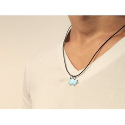 Ciondolo Puzzle Oro Bianco divisibile foto indossata