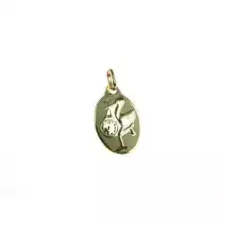 Medaglia ciondolo cicogna oro giallo 18 kt