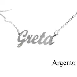 Collana Nome GRETA in Argento - Pezzo Unico