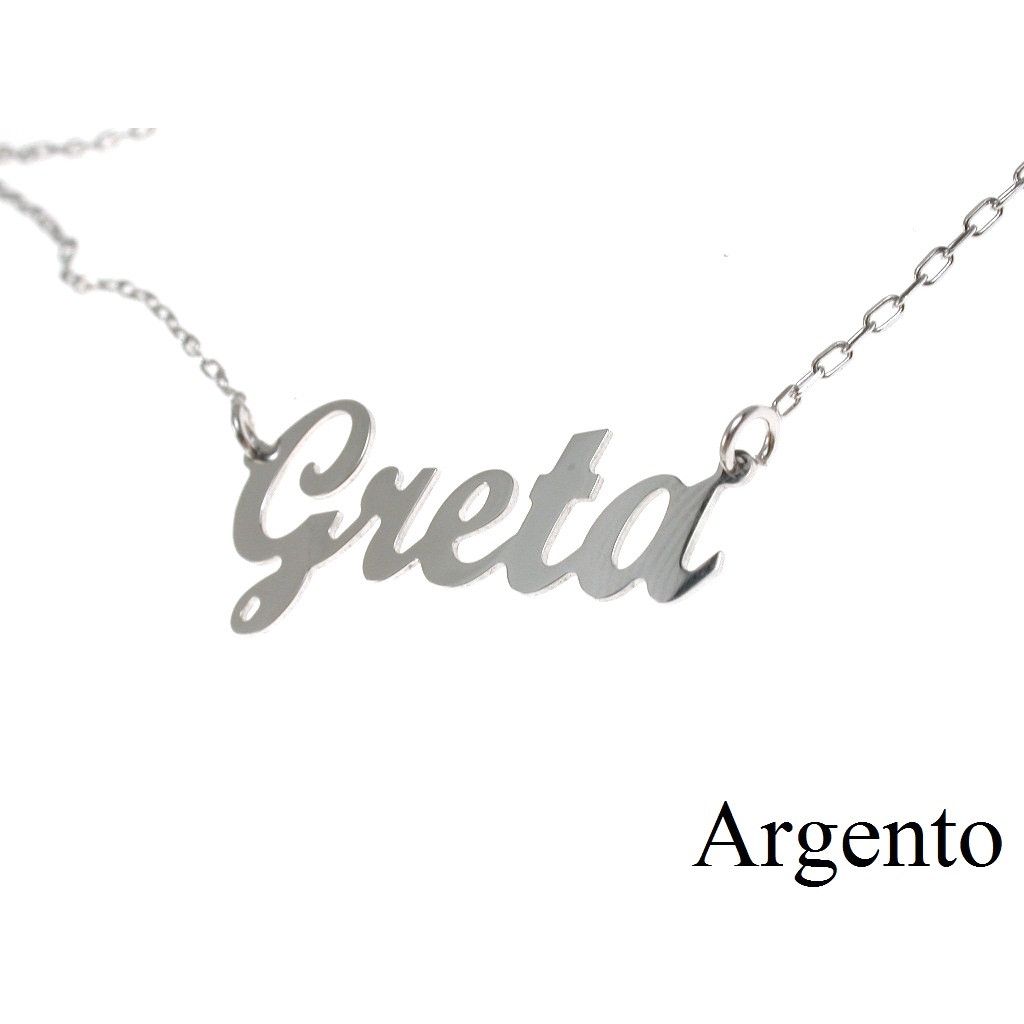 Silver Necklace with name GRETA