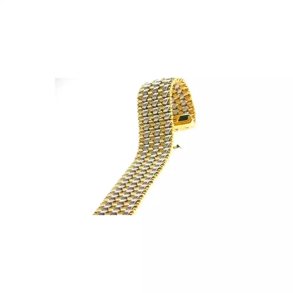 Bracciale intreccio a V bicolore