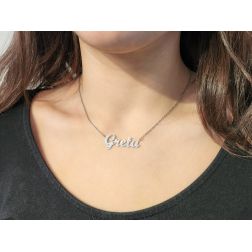 Silver Necklace with name GRETA
