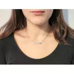 Collana Nome GRETA in Argento - Pezzo Unico foto indossata