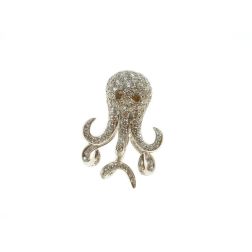 Octopus Diamonds Charm-Brooch