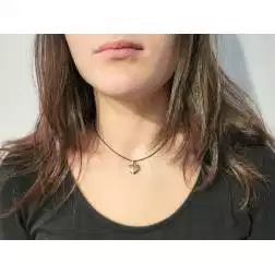 Ciondolo Cuore oro rosa 18kt foto indossata