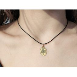 Medaglia ciondolo cicogna oro giallo 18 kt