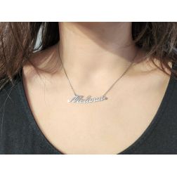 Collana Nome MELANIA in Argento - Pezzo Unico foto indossata
