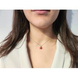 Ciondolo Coccinella e Diamanti foto indossata