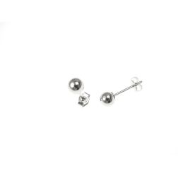 Super Light 3mm Shiny Sphere Earrings in White Gold