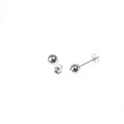 Orecchini Sfera 4mm Lucida superleggeri in Oro Bianco