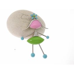 Ciondolo Bambolina piedi e mani celeste
