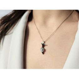 Snail Pendant with Diamonds photo worn