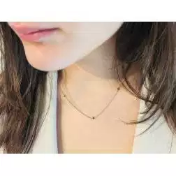 Photo of worn Necklace Multicolor yellow gold 3.6mm
