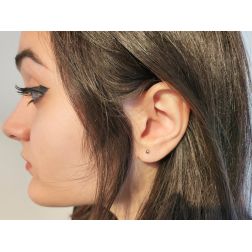 Orecchini Sfera 3mm Lucida superleggeri in Oro Bianco