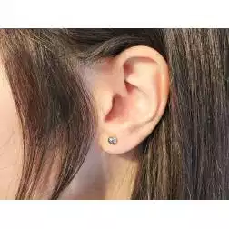 Orecchini Sfera 5mm Lucida superleggeri in Oro Bianco