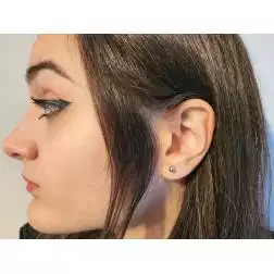 Orecchini Sfera 5mm Lucida superleggeri in Oro Bianco