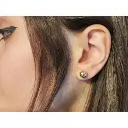Orecchini Sfera 8mm Lucida superleggeri in Oro Giallo