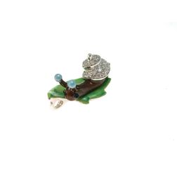 Snail on Leaf Pendant