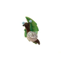 Snail on Leaf Pendant