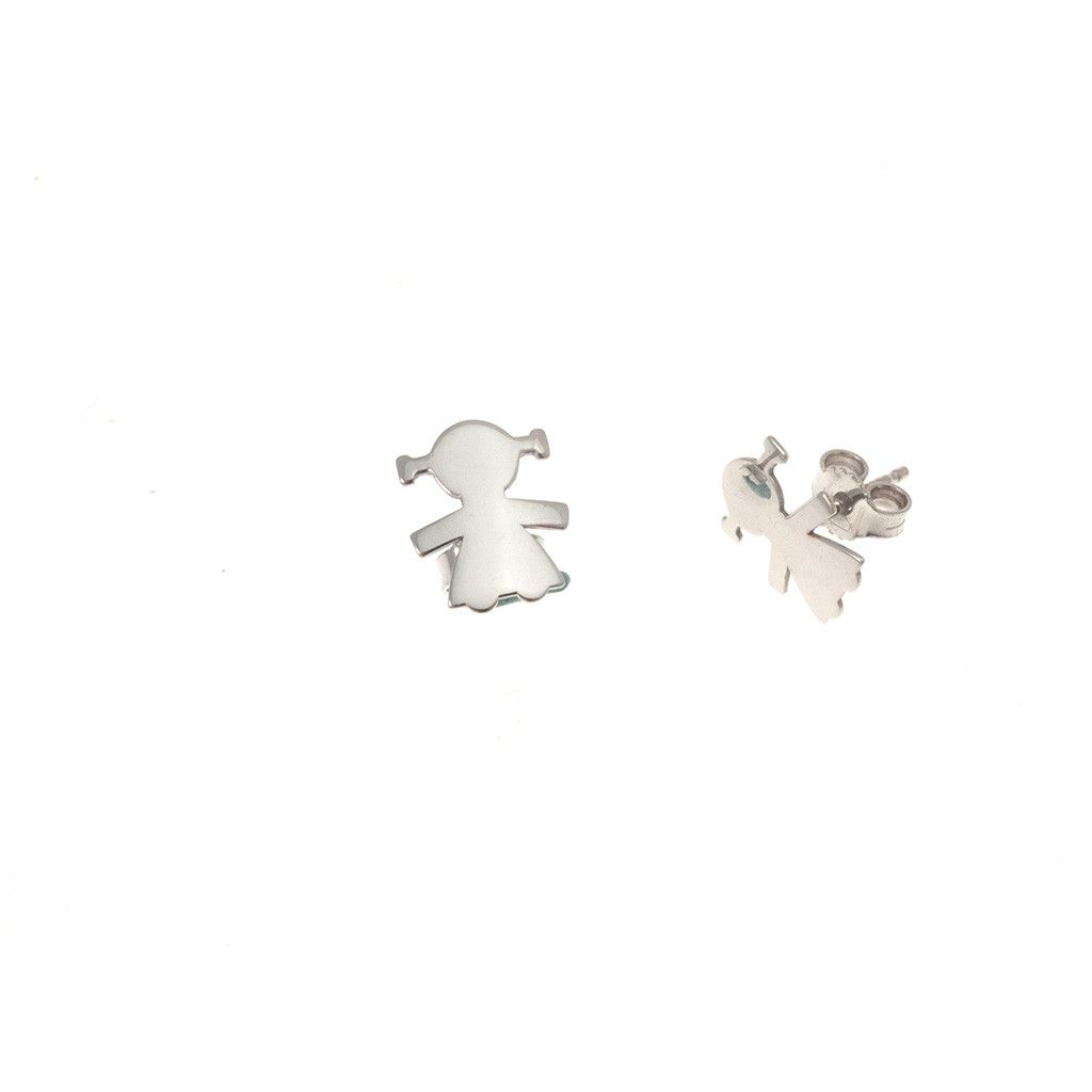 baby-girl earrings in 18kt white gold