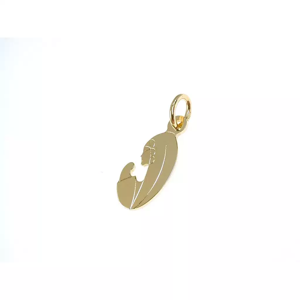 Ciondolo Madonnina che prega oro giallo