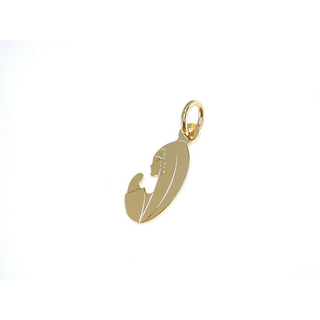 Holy Mary Pendant in yellow gold