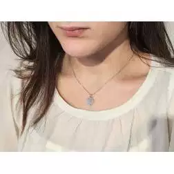 Ciondolo Angioletto con cuore forato oro bianco