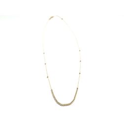 Yellow gold with 35 shiny spheres necklace