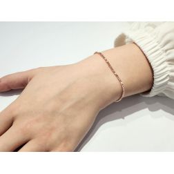 Bracciale sfere diamantate sfaccettate oro rosa 18kt