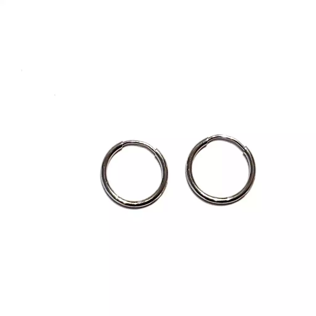 Boccole cerchi 1cm x 1mm in oro bianco