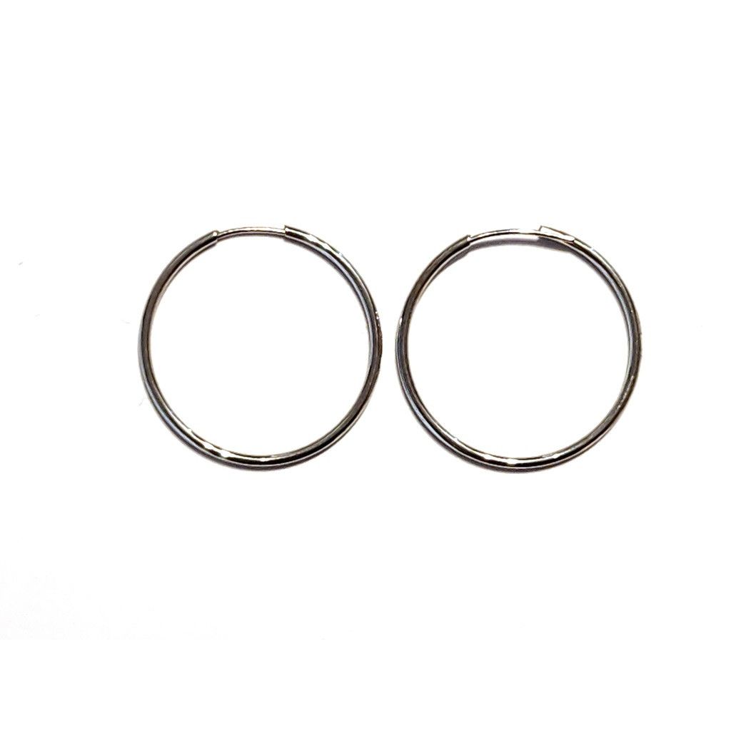 Boccole cerchi 1.95cm x 1mm in oro bianco