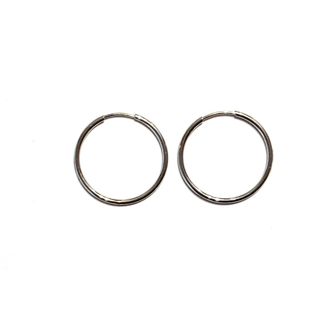 Boccole cerchi 1.6cm x 1mm in oro bianco