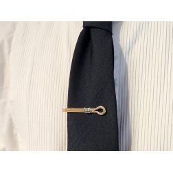 Two-tone double tubular teardrop tie clip
