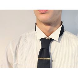 Squared two-tone tie clip